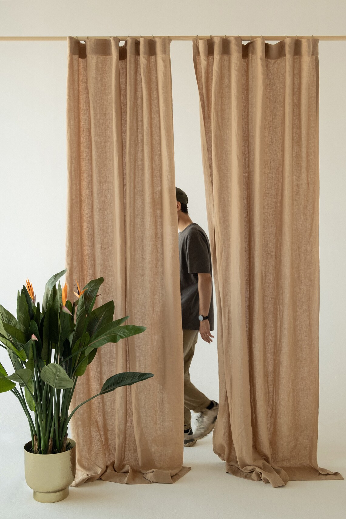 Linen Curtain Panel With Tape / Includes 2 Curtains / Custom Etsy