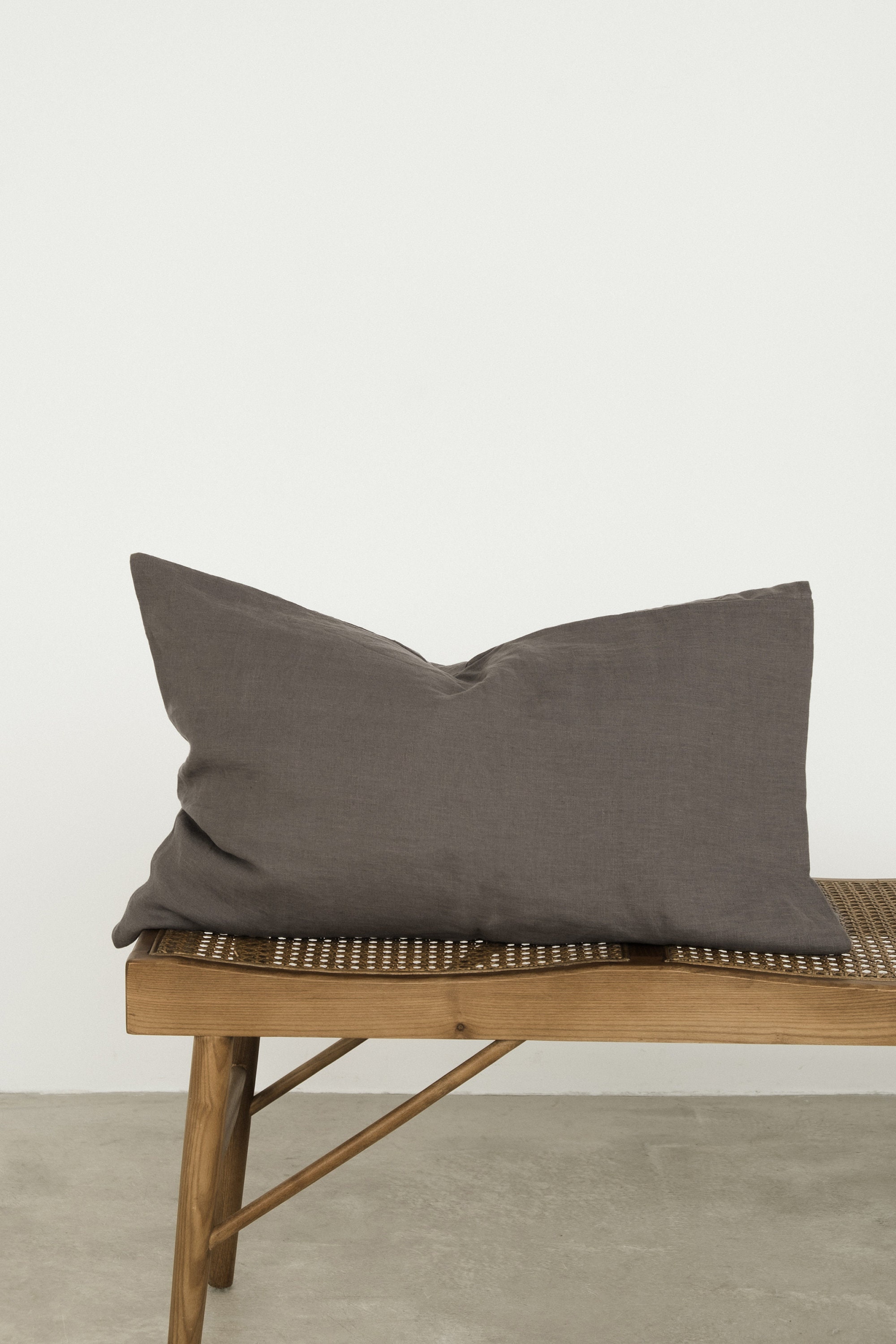 Linen Pillowcase in Dark Gray / Standard Full Queen King Etsy