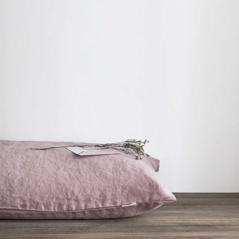 Linen pillowcase in Dusty Rose / Standard Full Queen King Etsy
