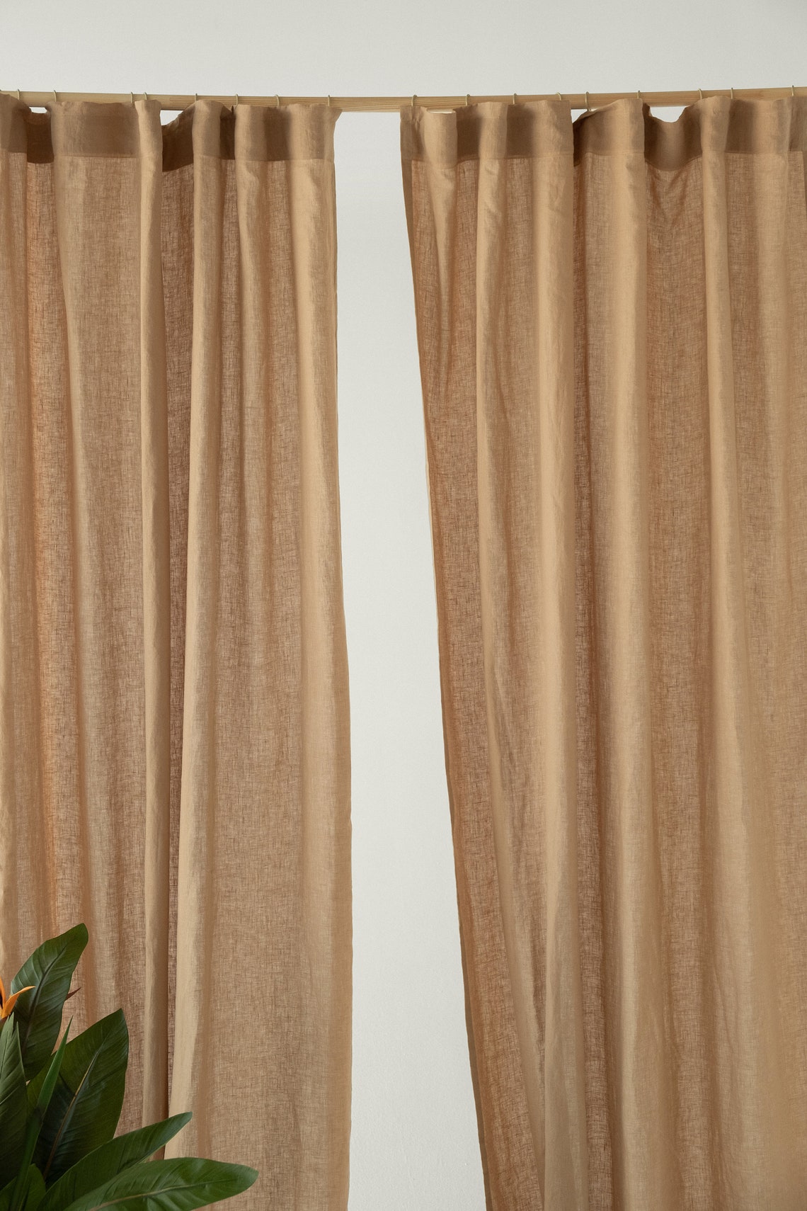 Linen Curtain Panel With Tape / Includes 2 Curtains / Custom Etsy