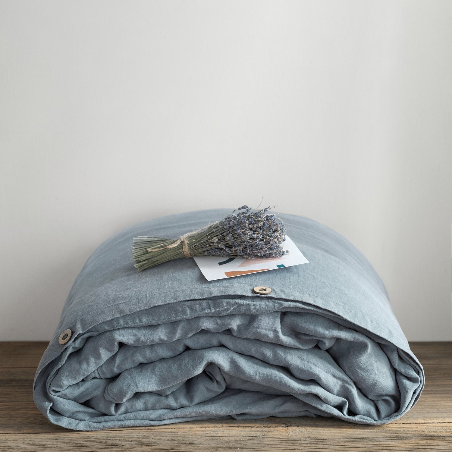 Linen Duvet Cover In Gray Blue Stonewashed Bedding 50