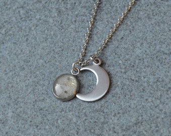 Genuine Moon Dust Necklace - Hypoallergenic Stainless Steel, Lunar Meteorite Pendant
