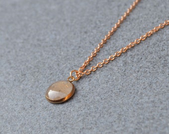 Genuine Moon Dust Necklace - Rose Gold, Lunar Meteorite Pendant