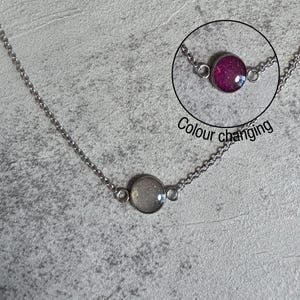 Rose Moon Small Floating Moon Necklace- Genuine Moondust- Colour changing