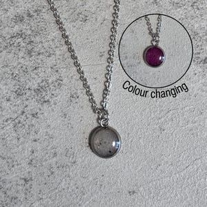 Rose Moon Small Moon Necklace- Genuine Moondust- Colour changing