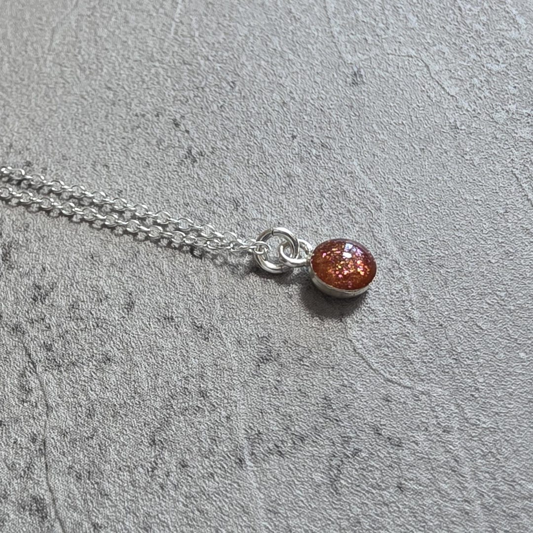 Strawberry Moon Tiny Sterling Silver Moon Necklace- Genuine Moondust - Etsy
