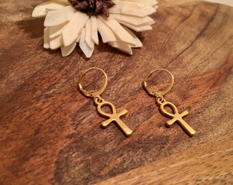 Ankh kleine oorringen: spirituele bescherming amulet Egyptisch kruis symbool van levenssieraden