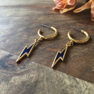 Lightning Bolt Earrings, Lightning Bolt Hoop Earrings, Dainty Hoops, Dainty Earrings,Thunderbolt Earrings, Thunder Earring