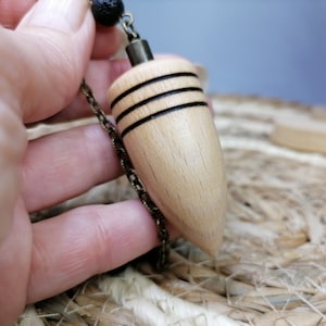 Beech wood dowsing pendulum, dowsing pendulum, divinatory pendulum