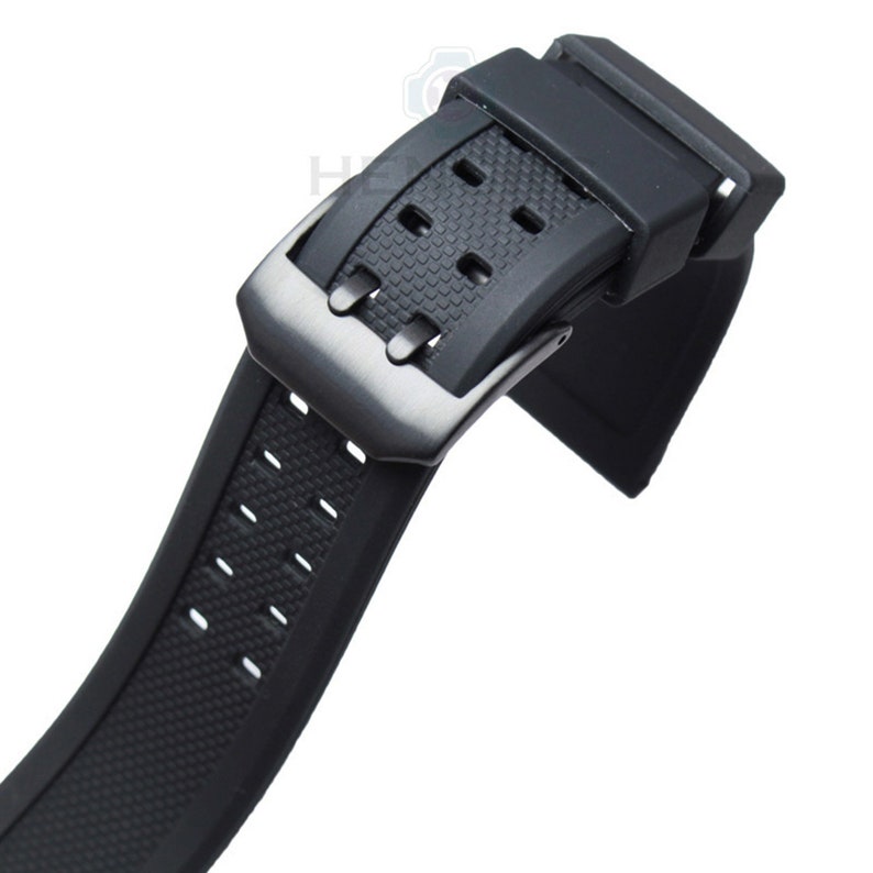 Men Rubber Watch Band Black 23mm Sport Waterproof Silicone Etsy