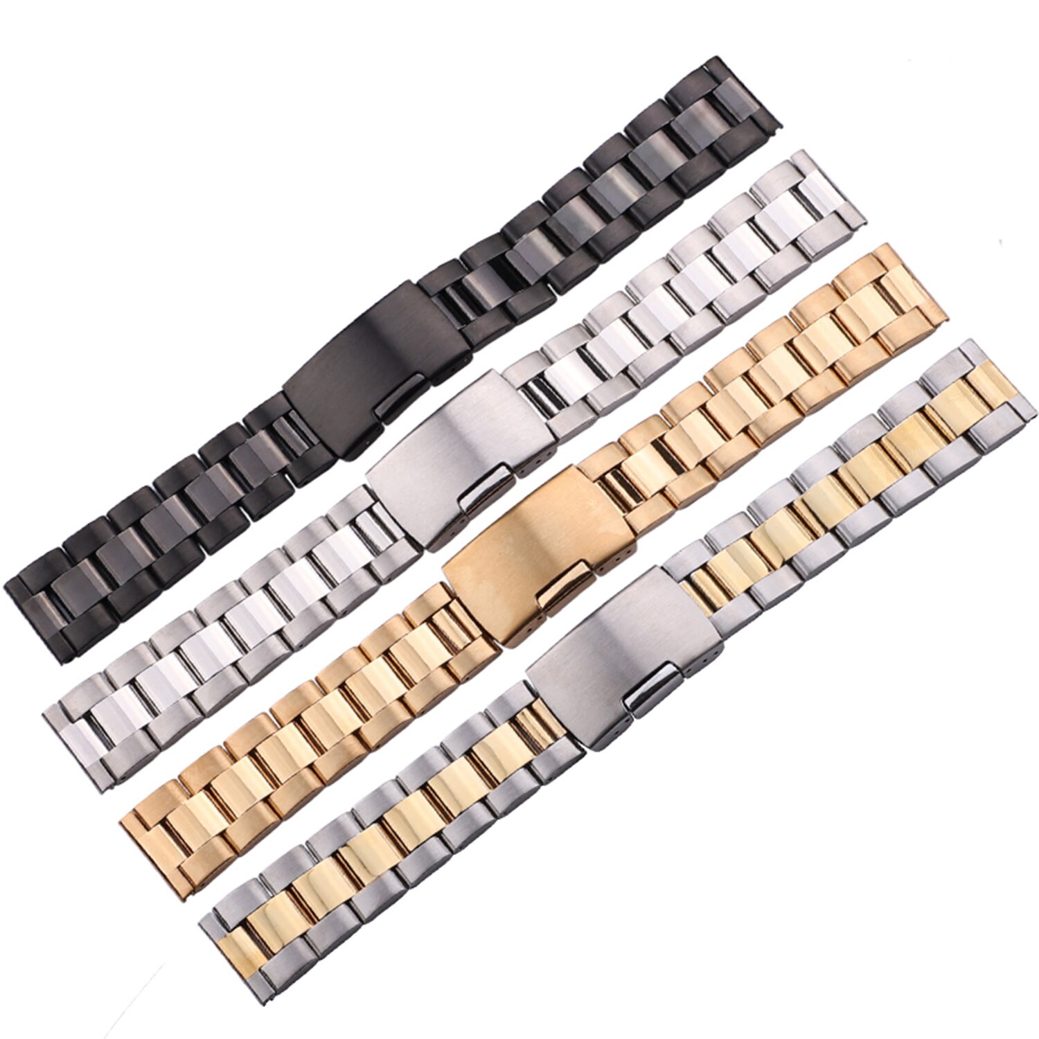 Solid Stainless Steel Watch Band Metal Bracelet Straight End Etsy Canada