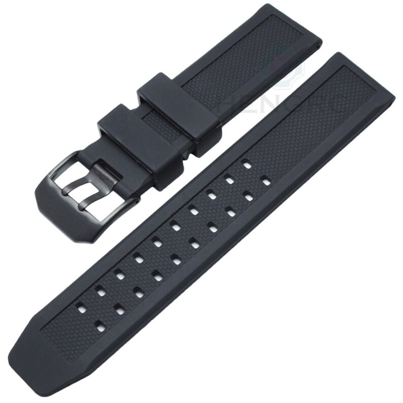 Men Rubber Watch Band Black 23mm Sport Waterproof Silicone Etsy