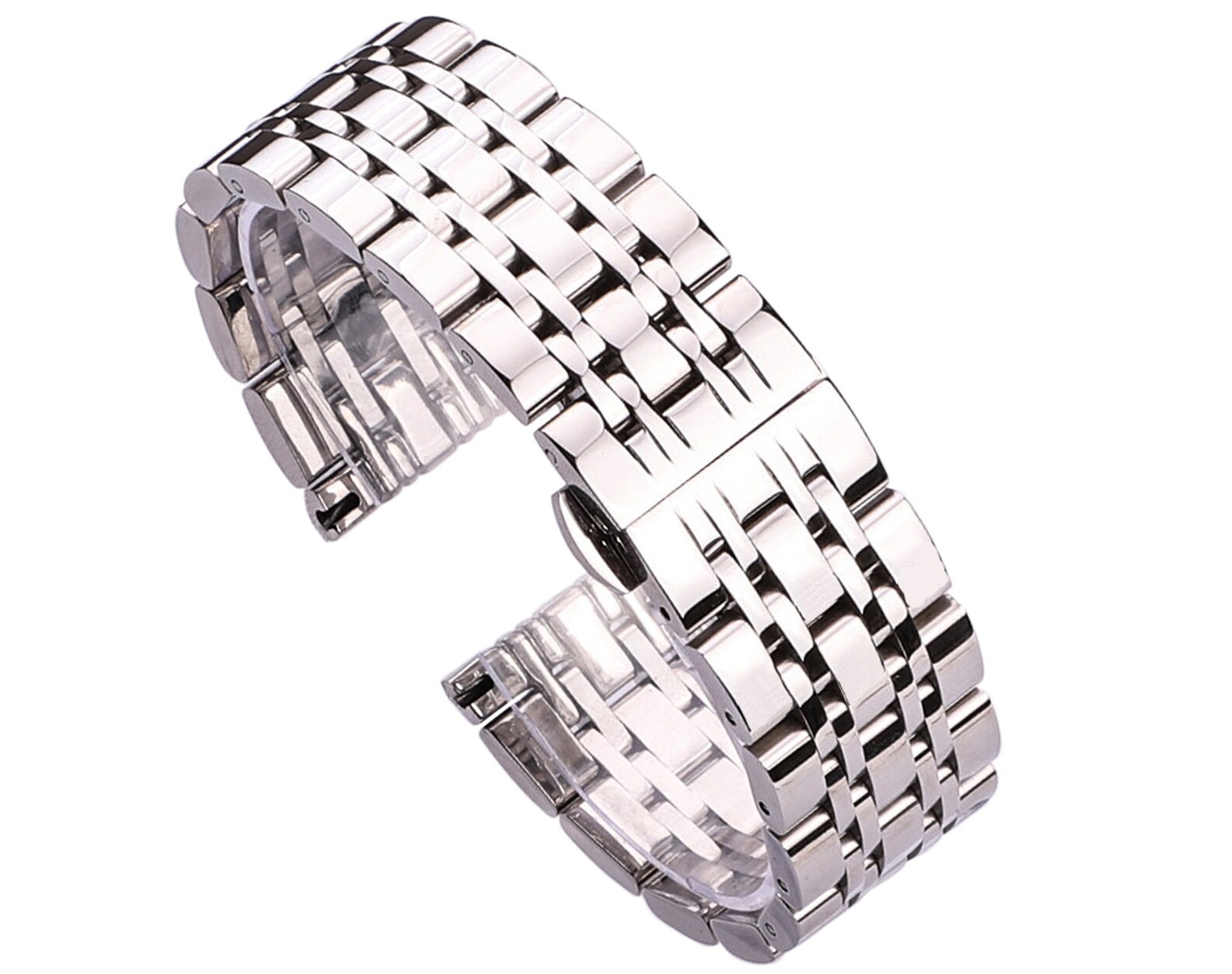 18mm 20mm 22mm Watch Bands Bracelet Silver Polished Stainless Etsy
