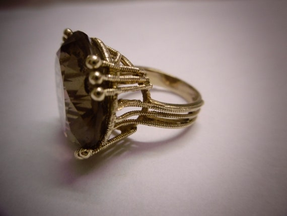 Extraordinary statement ring with large amethyst … - image 2