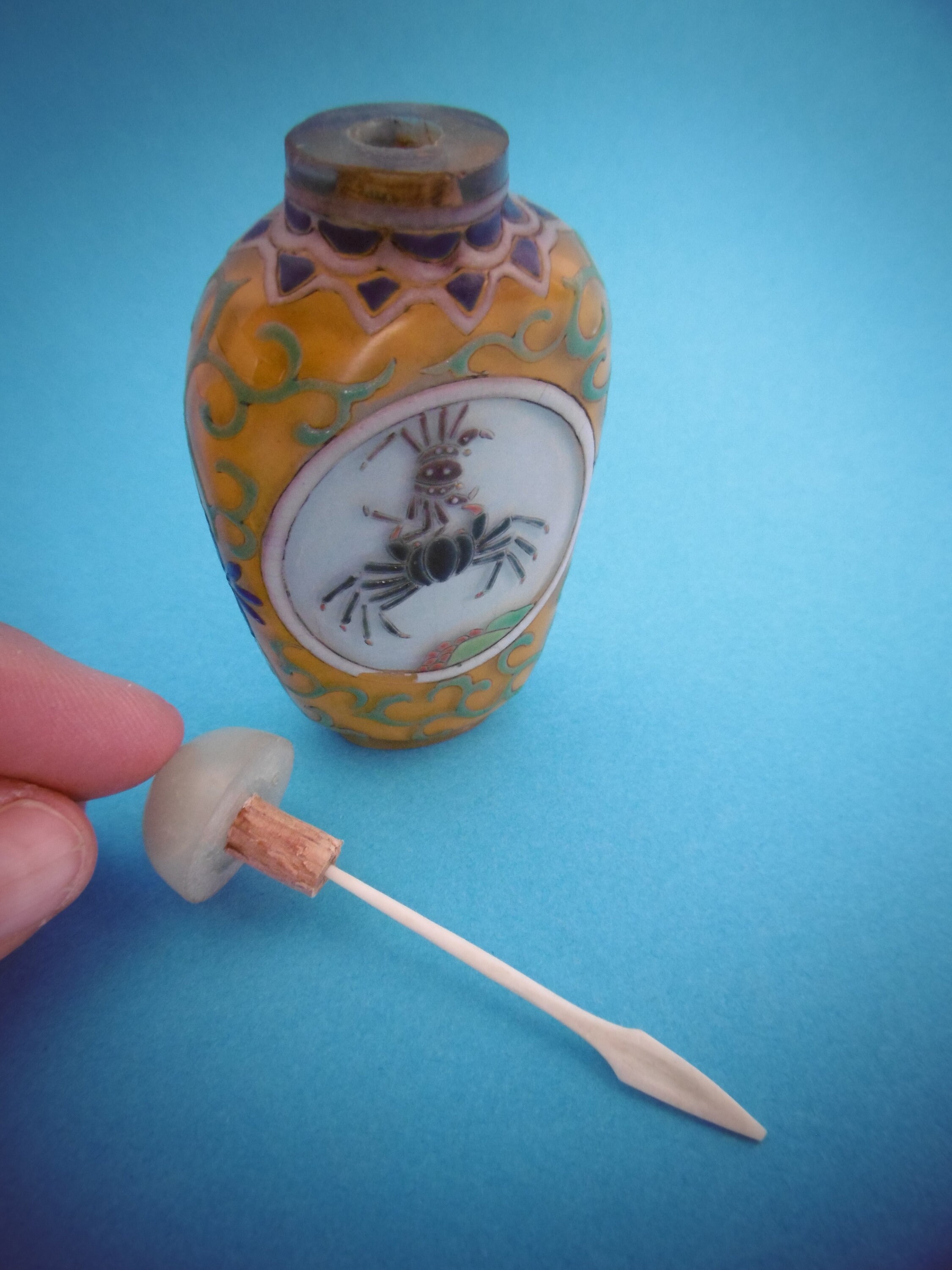 Beautiful Antique Bottle Snuff With Kl. Spoon Enamel With Etsy