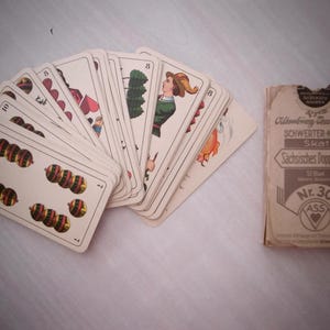 Stara gra karciana „Saxon Double Picture nr 30”, Altenburger Schwerter Card Skat