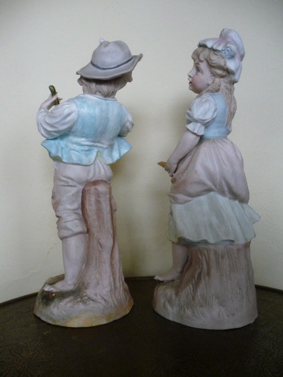 Pair of Figurines Shepherd Shepherdess - Etsy