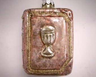 Beautiful nostalgic Christmas tree decoration &quot;Bible&quot;, glass, mouth-blown