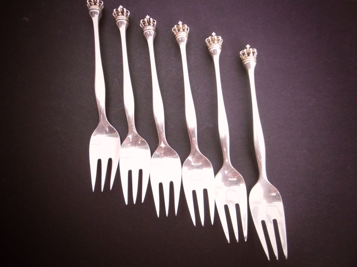 Wonderful set of cake forks 6 pcs. sterling silver with Etsy