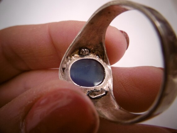 Mystischer Vintage Boho Ring mit blauem Stein , 9… - image 4