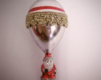 Wunderschöner nostalgischer Christbaumschmuck "Weihnachtsmann mit Ballon", 13 cm