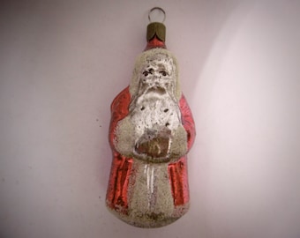 Beautiful nostalgic Christmas tree decoration &quot;Santa Claus with glitter&quot;, 8 cm