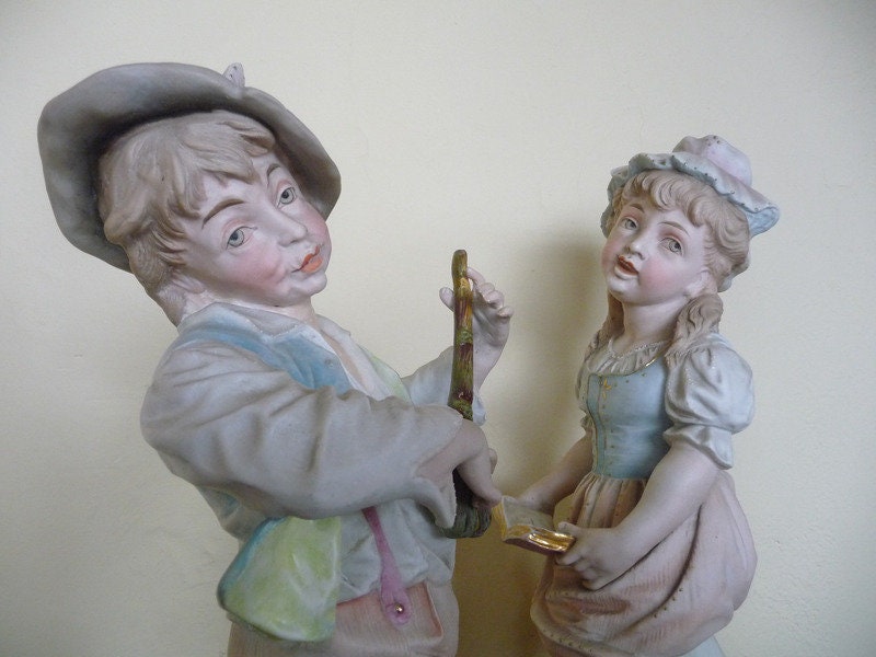 Pair of Figurines Shepherd Shepherdess - Etsy