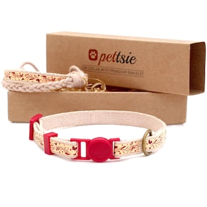 Kitten Collar with Breakaway Buckle & Friendship Bracelet (5-8 Inch)