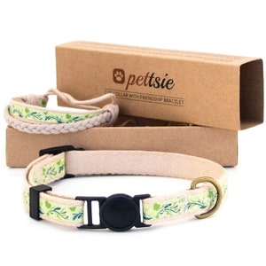 Floral Cat Collar with Breakaway Buckle & Matching Friendship Bracelet