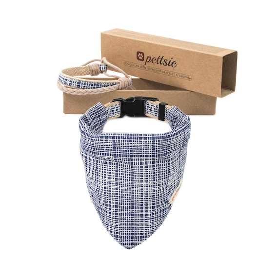 Matching Dog Collar Bandana & Friendship Bracelet: Hemp Pet Gift Set