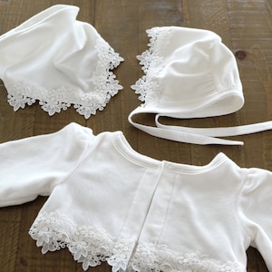 Christening Set BoleFo Baptismal Cap Baby Jacket Jacket Bolero Jacket Triangular Cloth