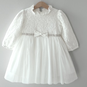 Ann Christening Dress Festive Dress Girl Dress Baby Dress Warm Fleece Lining