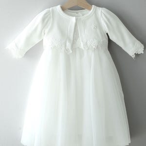 Alona Christening Dress Bolero Christening Jacket Christening Hat Girl&#39;s Dress Baby Dress