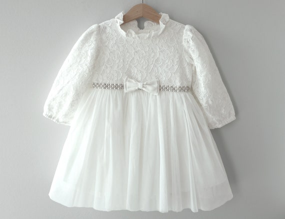 Ann Taufkleid Festkleid Mädchenkleid Babykleid warmes Fleecefutter