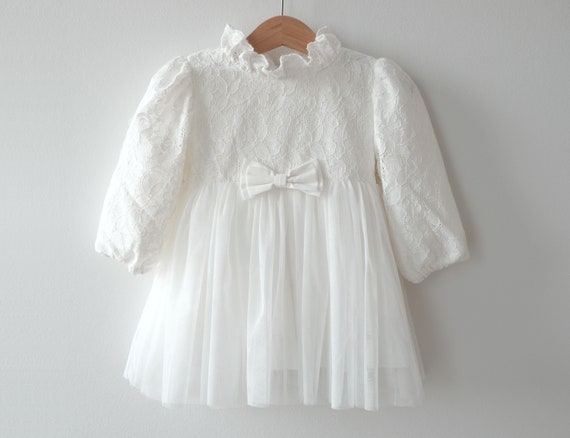 Warmes Fleecefutter - Ann Taufkleid Festkleid Mädchenkleid Babykleid