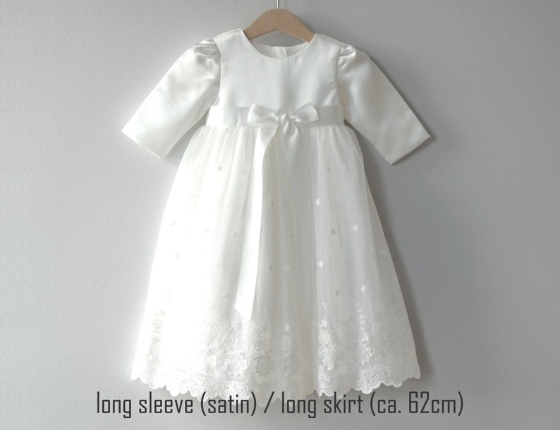 Miia avec/sans boléro robe de baptême robe de soirée filles robe robe de bébé robe de baptême satin sleeve/long