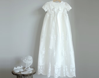 Oletty 100% custom-made 2-piece christening dress family dress hat