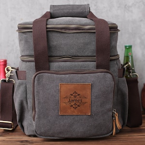 Personalized Double Decker Beer Cooler Bag Groomsmen Cooler Groomsmen Gifts Insulated Lunch Bag Gift for Groom Custom Gift for Husband