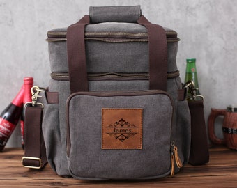 Borsa termica per birra a due piani personalizzata, borsa termica per sposo, regali per sposo, borsa termica per il pranzo, regalo per lo sposo, regalo personalizzato per il marito
