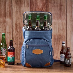 Personalized Groomsmen Gift Bag Custom Cooler Backpack Groomsman Gift Insulated Cooler Beer Bag Hiking Cooler Bag Father's Day Gift for Him Blue