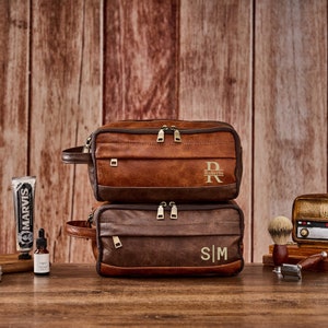 Groomsman Gift Personalized Toiletry Bag For Men Faux Leather Toiletry Bag Dopp Kits Personalized Gift For Men Groomsmen Dopp Kit For Him