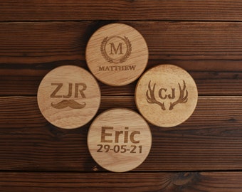 Wedding Party Favor Circle Magnetic Wooden Beer Bottle Opener Personalized Groomsman Gift Anniversary Gift Gifts for Guests Bulk Logo