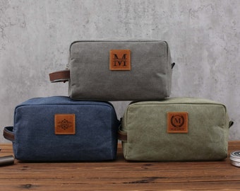 Custom Groomsmen Gift, Washed Canvas Dopp Kit, Personalized Toiletry Bag, Groomsmen Gift Ideas, Groomsman Gift, Christmas Gift for Men