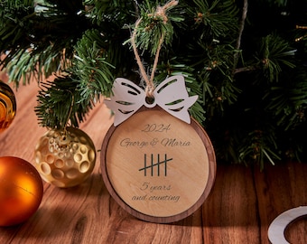 Personalized Anniversary ornament 5th Anniversary Wooden Anniversary Anniversary gift Any Anniversary year Personalized Anniversary Gift