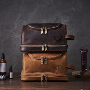 Groomsmen Gifts Groomsmen Proposal Custom Wedding Gifts Leather Toiletry Bag Personalized Gifts For Men Leather Dopp Kit Father&#39;s Day gift