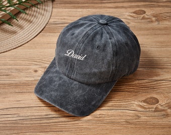 Personalised Vintage Cap Custom Embroidered Unisex Cotton Dad Hat with Personalized Text One Size adjustable back Gift Cap for Him and Her