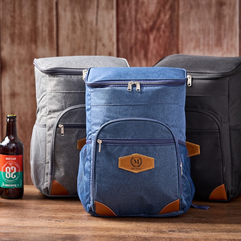 Personalized Groomsmen Gift Bag Custom Cooler Backpack Groomsman Gift Insulated Cooler Beer Bag Hiking Cooler Bag Father's Day Gift for Him image 2