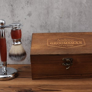 Groomsmen Gifts Razor, Bestman Gift Set, Groomsmen Proposal, Razor Personalized, Groom Gift, Groomsman Razor Wood, Bachelor Party Gifts image 4