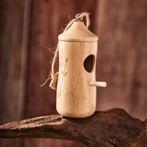 Hummingbird House Handmade Wooden Birdhouse for Indoor/Outdoor Use Artisan Bird Lovers Gift Christmas Gift for Everyone Gift for Dad