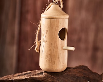 Hummingbird House Handmade Wooden Birdhouse for Indoor/Outdoor Use Artisan Bird Lovers Gift Christmas Gift for Everyone Gift for Dad